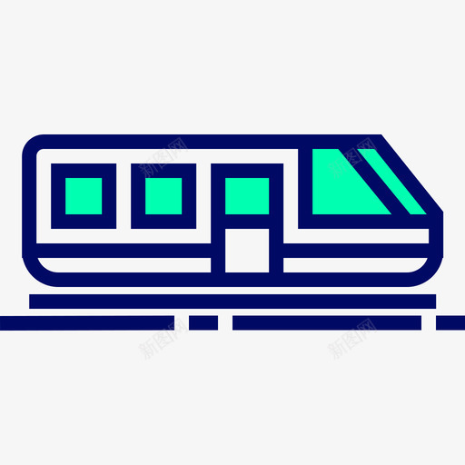火车交通46绿影图标svg_新图网 https://ixintu.com 交通46 火车 绿影