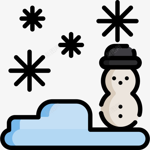 雪冬季自然11线性颜色图标svg_新图网 https://ixintu.com 冬季自然11 线性颜色 雪