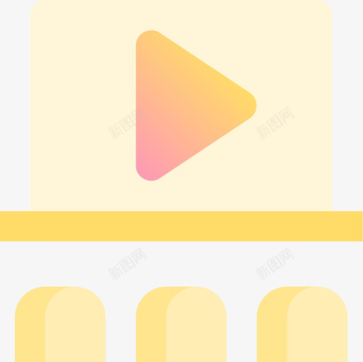 电影院业余爱好和休闲黄色图标svg_新图网 https://ixintu.com 业余爱好和休闲 电影院 黄色