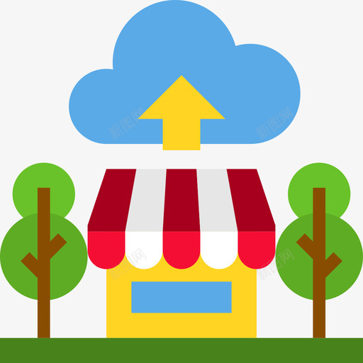 商店网上购物平面图标svg_新图网 https://ixintu.com 商店 网上购物平面图标