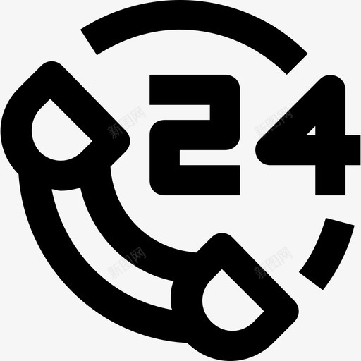 24小时42次线性图标svg_新图网 https://ixintu.com 24小时 42次 线性