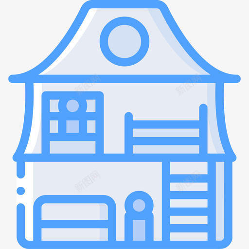 玩具屋玩具28蓝色图标svg_新图网 https://ixintu.com 玩具28 玩具屋 蓝色