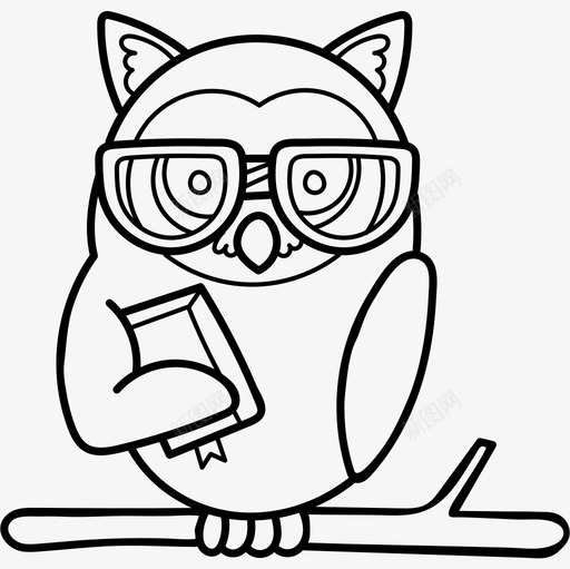 猫头鹰回到学校57黑色图标svg_新图网 https://ixintu.com 回到学校57 猫头鹰 黑色