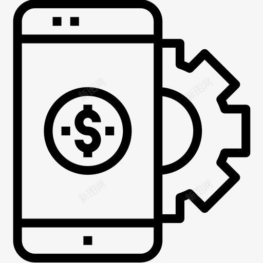 智能手机搜索引擎优化2线性图标svg_新图网 https://ixintu.com 搜索引擎优化2 智能手机 线性