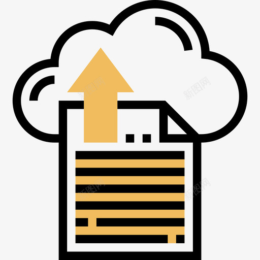 上传文件云技术4黄影图标svg_新图网 https://ixintu.com 上传文件 云技术4 黄影