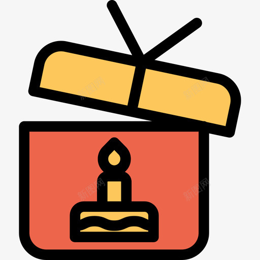 礼物庆祝和派对直线颜色橙色图标svg_新图网 https://ixintu.com 庆祝和派对 直线颜色橙色 礼物