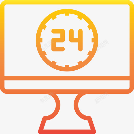 24小时电脑显示屏2梯度图标svg_新图网 https://ixintu.com 24小时 梯度 电脑显示屏2
