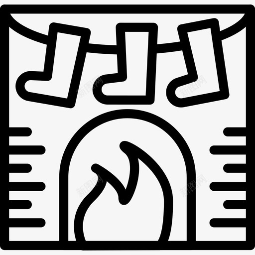 圣诞袜假日28直线型图标svg_新图网 https://ixintu.com 假日28 圣诞袜 直线型