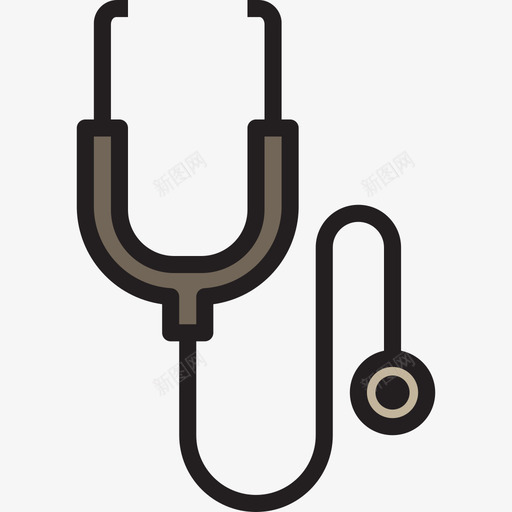 听诊器保健13线色图标svg_新图网 https://ixintu.com 保健13 听诊器 线色