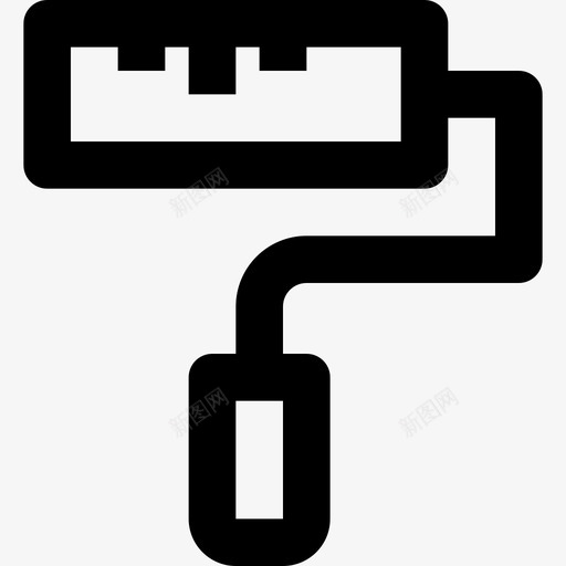 油漆辊家庭维修线性图标svg_新图网 https://ixintu.com 家庭维修 油漆辊 线性