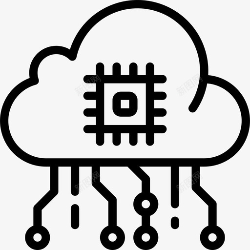 云计算人工智能19线性图标svg_新图网 https://ixintu.com 云计算 人工智能19 线性