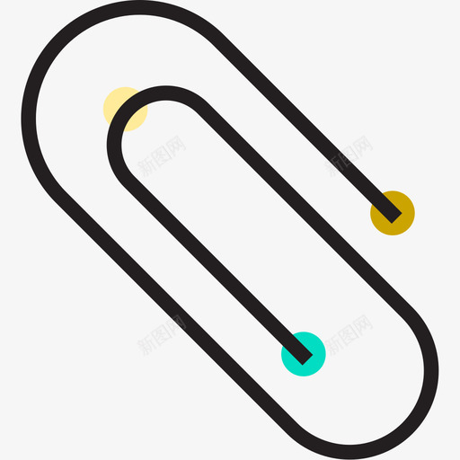 回形针办公用品2线性颜色图标svg_新图网 https://ixintu.com 办公用品2 回形针 线性颜色