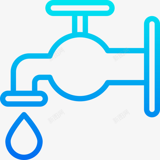 水龙头家用电器9梯度图标svg_新图网 https://ixintu.com 家用电器9 梯度 水龙头