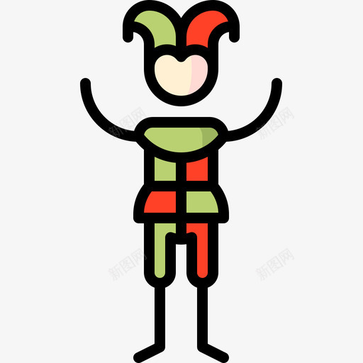 小丑万圣节服装派对2线性颜色图标svg_新图网 https://ixintu.com 万圣节服装派对2 小丑 线性颜色