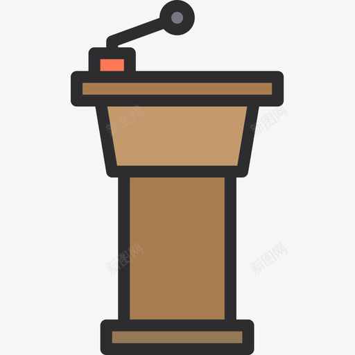 台会议3线性颜色图标svg_新图网 https://ixintu.com 会议3 线性颜色