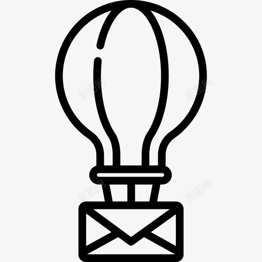 热气球联系我们17直线图标svg_新图网 https://ixintu.com 热气球 直线 联系我们17