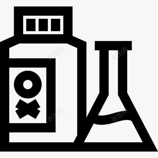 烧瓶化学13线性图标svg_新图网 https://ixintu.com 化学13 烧瓶 线性