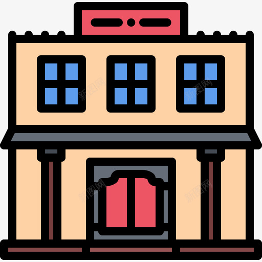 Saloonwildwest26彩色图标svg_新图网 https://ixintu.com Saloon wildwest26 彩色