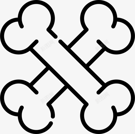 骨头万圣节62直系图标svg_新图网 https://ixintu.com 万圣节62 直系 骨头