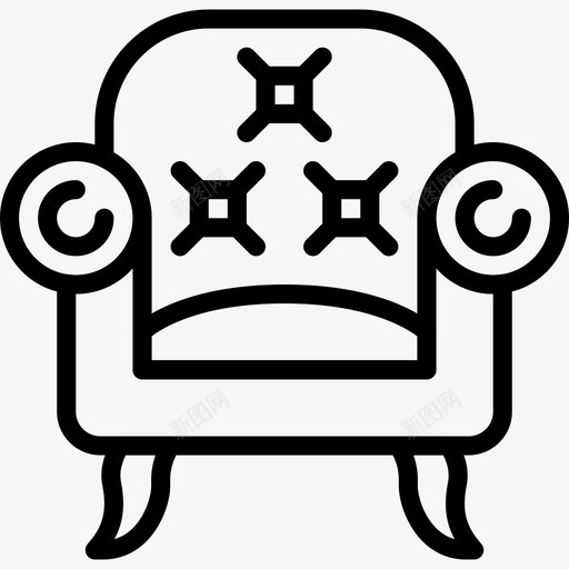 扶手椅家具和家用8直线型图标svg_新图网 https://ixintu.com 家具和家用8 扶手椅 直线型
