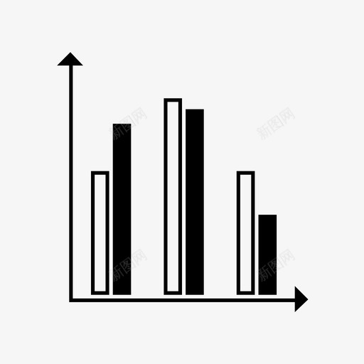 条形图黑色统计图标svg_新图网 https://ixintu.com 图表 条形图 白色 统计 黑色