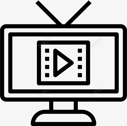 电视家用电器7线性图标svg_新图网 https://ixintu.com 家用电器7 电视 线性