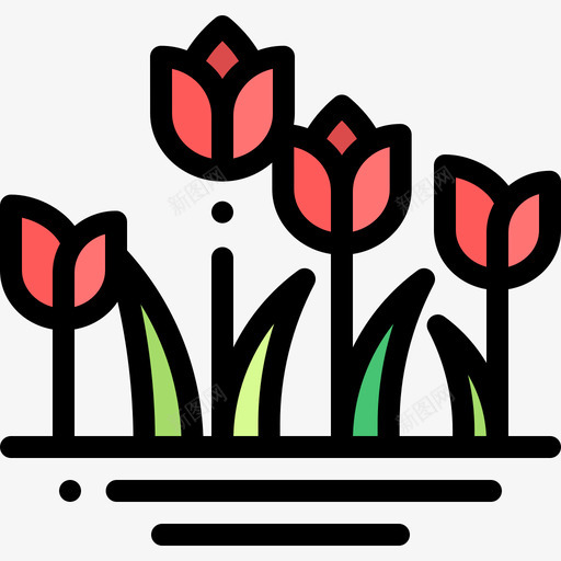 花自然25线形颜色图标svg_新图网 https://ixintu.com 线形颜色 自然25 花