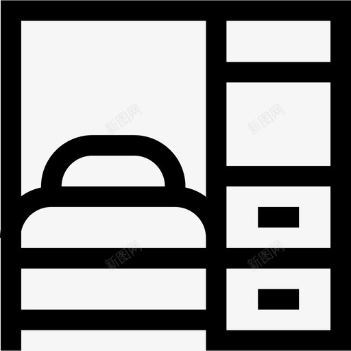 墨菲床家具17线性图标svg_新图网 https://ixintu.com 墨菲床 家具17 线性