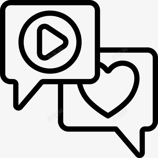 聊天视频博客直截了当图标svg_新图网 https://ixintu.com 直截了当 聊天 视频博客