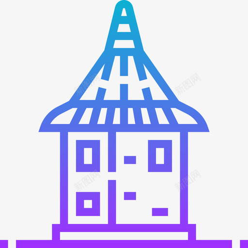 草棚4个非洲坡度符号图标svg_新图网 https://ixintu.com 4个非洲坡度符号 草棚