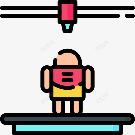 3d打印机3d打印18线性彩色图标svg_新图网 https://ixintu.com 3d打印18 3d打印机 线性彩色