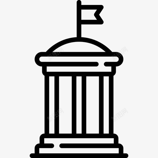 圆形大厅冬季小镇4线性图标svg_新图网 https://ixintu.com 冬季小镇4 圆形大厅 线性