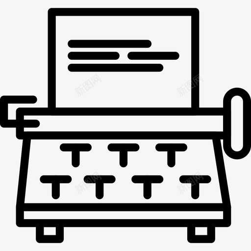 打字机tech14直线型图标svg_新图网 https://ixintu.com tech14 打字机 直线型