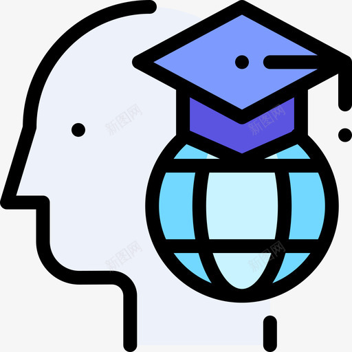 人类在线学习9线颜色图标svg_新图网 https://ixintu.com 人类 在线学习9 线颜色