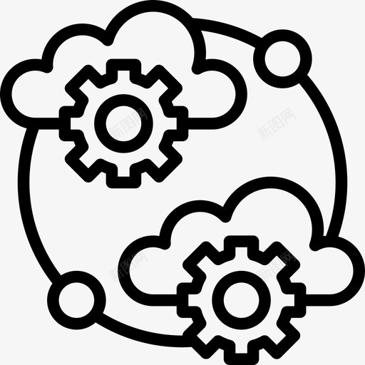 Web优化云技术11线性图标svg_新图网 https://ixintu.com Web优化 云技术11 线性