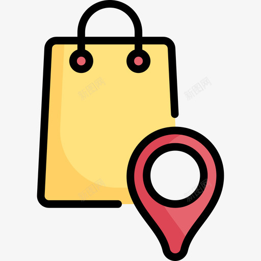 购物袋电子商务41线性颜色图标svg_新图网 https://ixintu.com 电子商务41 线性颜色 购物袋