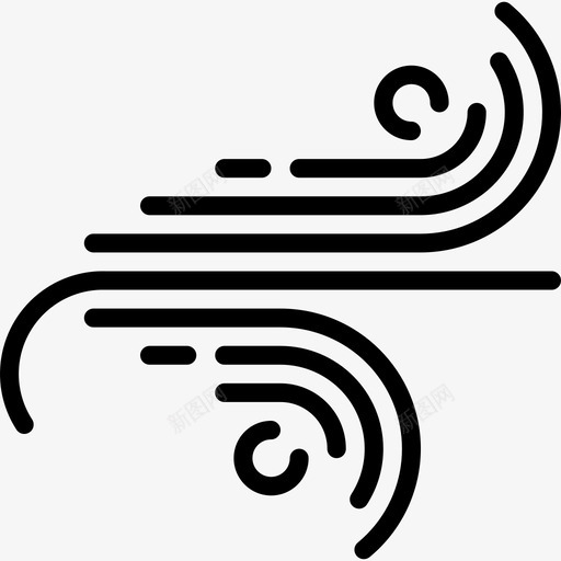 大风113号天气线性图标svg_新图网 https://ixintu.com 113号天气 大风 线性