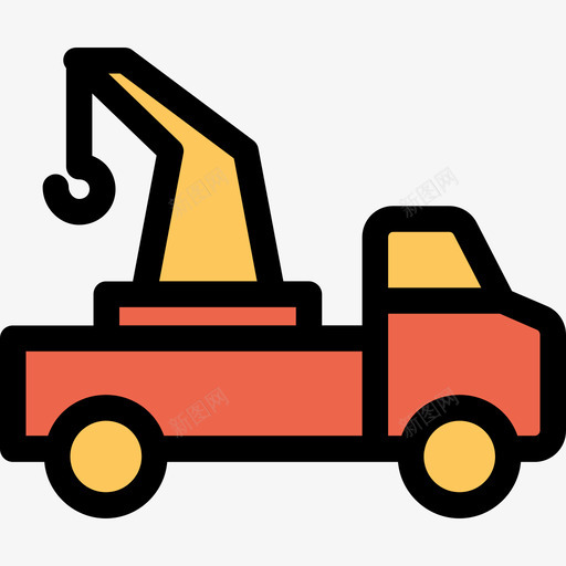 起重机汽车6线颜色橙色图标svg_新图网 https://ixintu.com 汽车6 线颜色橙色 起重机
