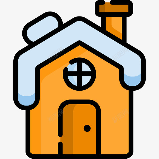 住宅冬季自然11线性颜色图标svg_新图网 https://ixintu.com 住宅 冬季自然11 线性颜色