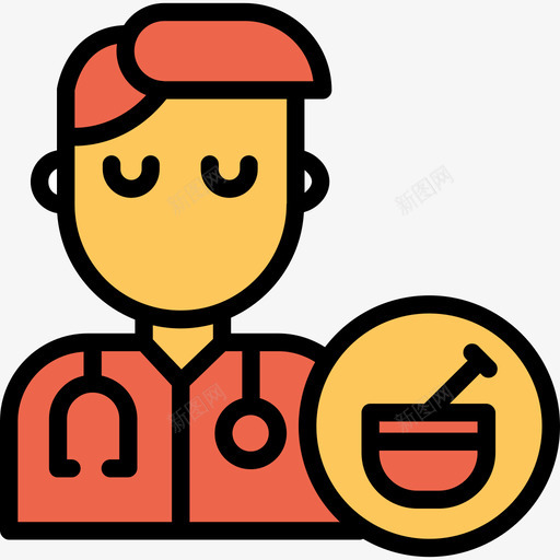 医生医生商店5直线颜色橙色图标svg_新图网 https://ixintu.com 医生 医生商店5 直线颜色橙色