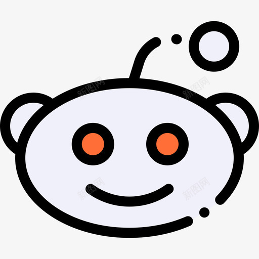 Reddit社交媒体35线性颜色图标svg_新图网 https://ixintu.com Reddit 社交媒体35 线性颜色