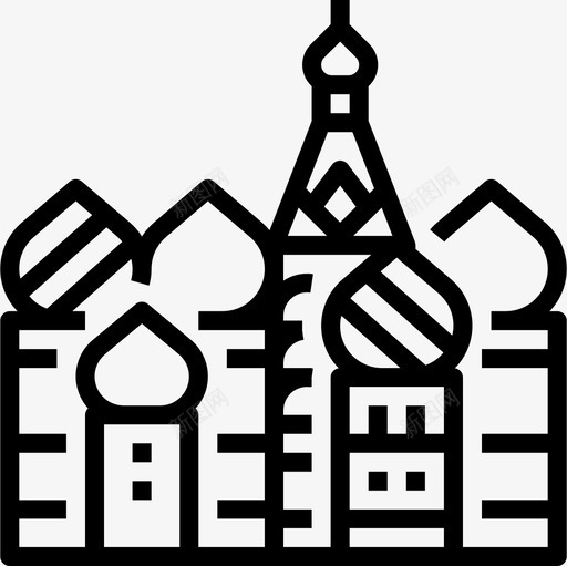 圣巴兹尔大教堂地标25线性图标svg_新图网 https://ixintu.com 圣巴兹尔大教堂 地标25 线性