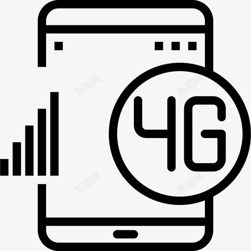4g平板应用3线性图标svg_新图网 https://ixintu.com 4g 平板应用3 线性