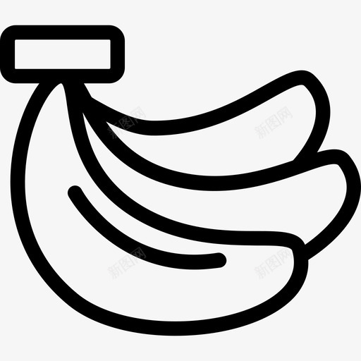 香蕉水果2直系图标svg_新图网 https://ixintu.com 水果2 直系 香蕉