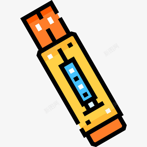 Pendrive互联网安全31线性颜色图标svg_新图网 https://ixintu.com Pendrive 互联网安全31 线性颜色