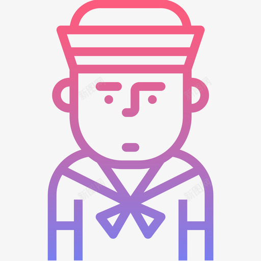 水手职业人化身4线性梯度图标svg_新图网 https://ixintu.com 水手 线性梯度 职业人化身4
