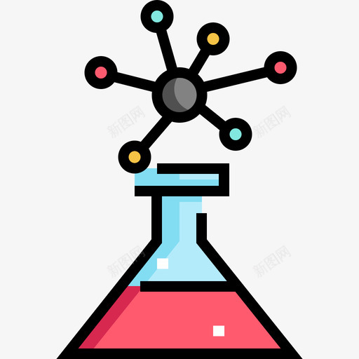 试管化学10线性颜色图标svg_新图网 https://ixintu.com 化学10 线性颜色 试管