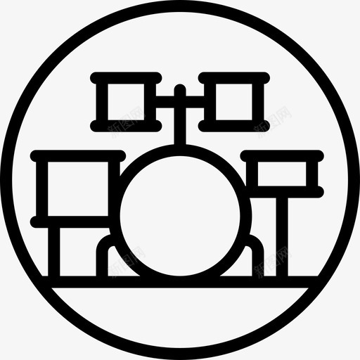 鼓套节日5线性图标svg_新图网 https://ixintu.com 线性 节日5 鼓套