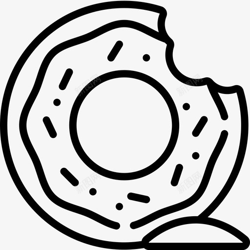 甜甜圈糖果店14直线型图标svg_新图网 https://ixintu.com 甜甜圈 直线型 糖果店14