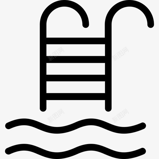 游泳池水4线性图标svg_新图网 https://ixintu.com 水4 游泳池 线性